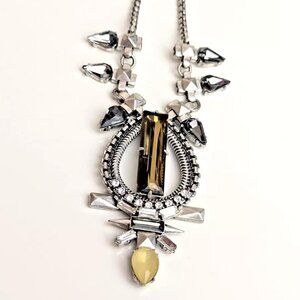 Necklace Stella and Dot Eclipse Necklace Silver Tone Pendant Statement Stunning